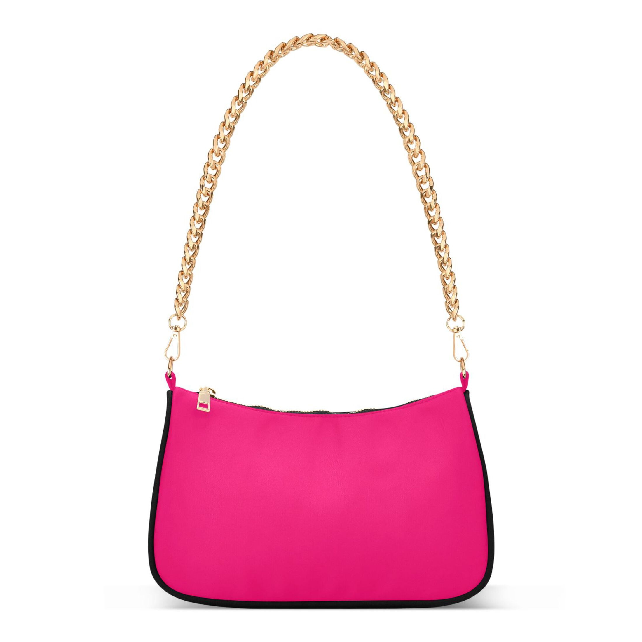 Ryvnso Deep Pink Womens Chain Shoulder Bag Tote Handbags Clutch Hobo Purse with Zipper for Travel