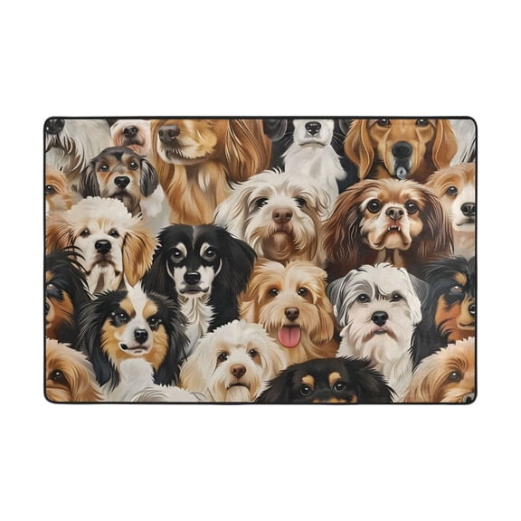 Ryvnso Different Cute Dogs Area Floor Mats Large Nursery Rugs Non-Slip Carpets Doormat 36" x 24"
