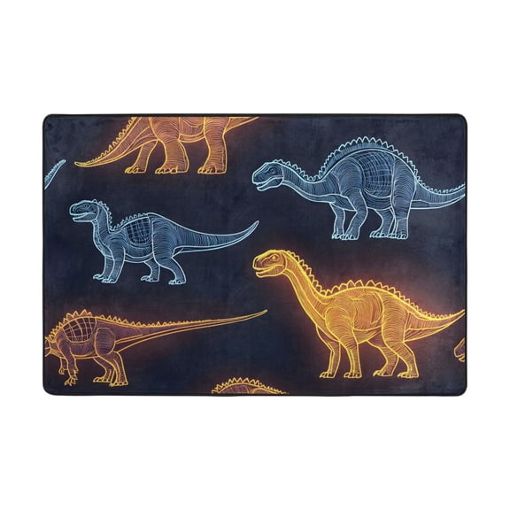 Ryvnso Dinosaur Area Floor Mats Large Nursery Rugs Non-Slip Carpets Doormat 36" x 24"