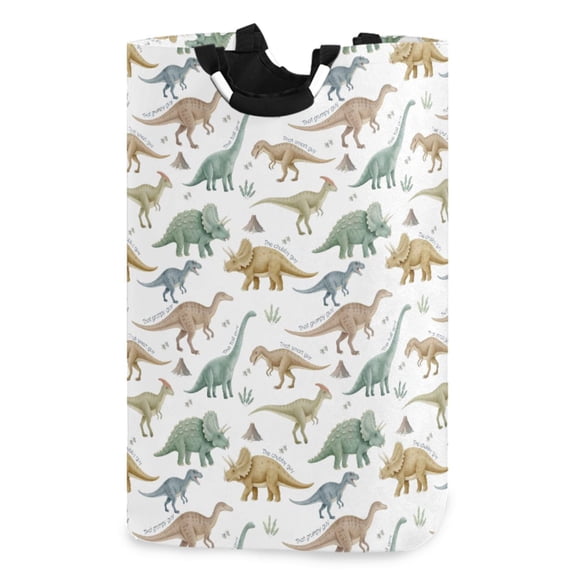 Ryvnso Dinosaur Funny Pattern Large Storage Basket with Handles Collapsible Organizer Bin Laundry Hamper
