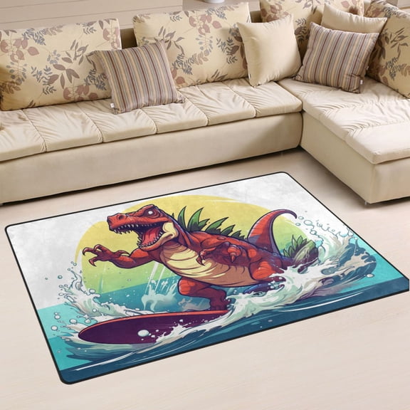 Ryvnso Dinosaur Skating Area Floor Mat Non-Slip Carpet Soft Rugs Doormats 31" x 20"