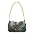thumbnail image 1 of Ryvnso Dinosaur in Forest Womens Chain Shoulder Bag Tote Handbags Clutch Hobo Purse with Zipper for Travel, 1 of 7