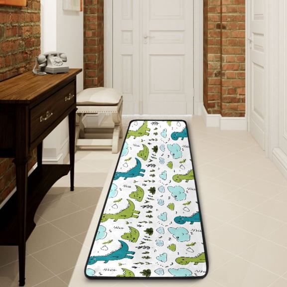 Ryvnso Dinosaur with Clound Hallway Runner Rugs Floor Carpet Non Slip Entryway Mat 2' x 6'