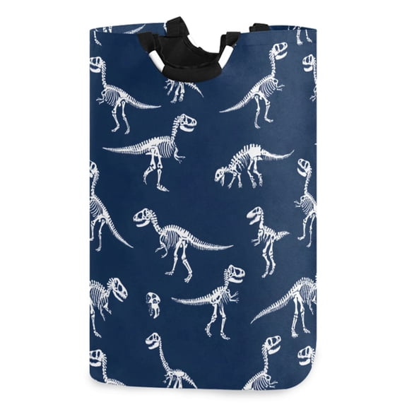 Ryvnso Dinosaurs Skeletons Pattern Large Storage Basket with Handles Collapsible Organizer Bin Laundry Hamper