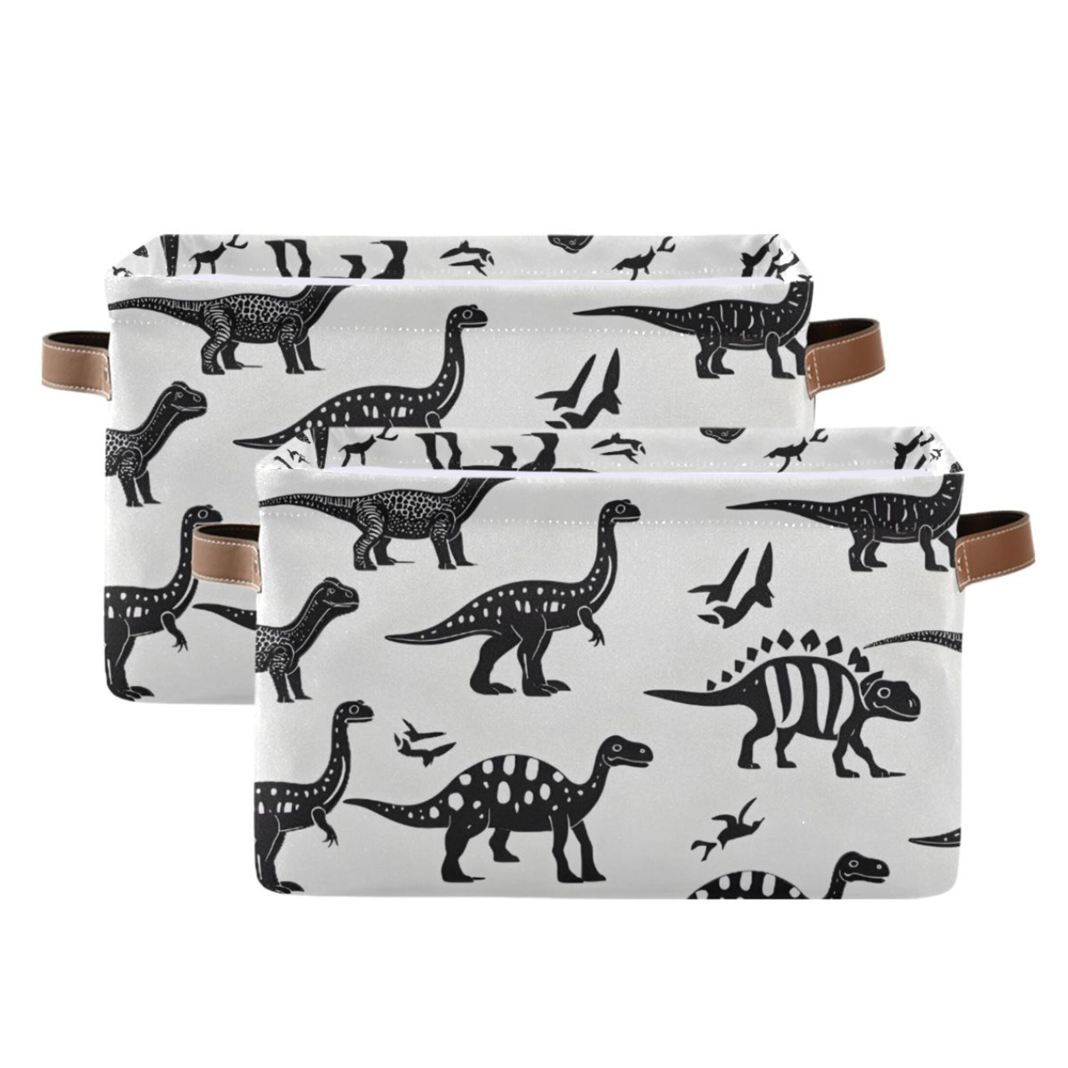 Ryvnso Dinosaurs Storage Basket Large Bin Foldable Boxes Toys Organizer 14.2x10.2x8.3in 2 PCs