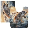 thumbnail image 1 of Ryvnso Dolphin Jumping Bathroom Shaggy Rugs Toilet Mat Soft Contour Rug, 1 of 9