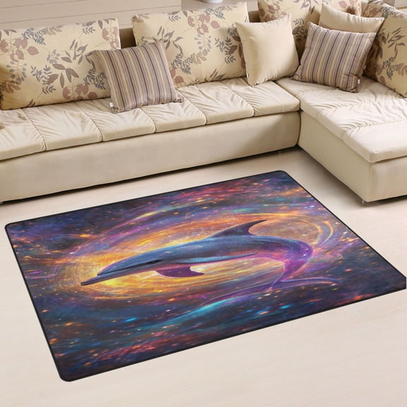 Ryvnso Dolphin Magic Area Floor Mat Non-Slip Carpet Soft Rugs Doormats 31" x 20"