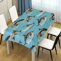 Ryvnso Dolphins Rectangle Table Cloth Tablecover Dinning Tablecloth 54"x72"