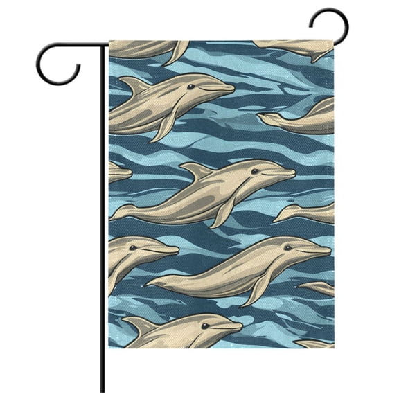 Ryvnso Dolphins in Ocean Garden Flag 12x18 Inch Double Sided Seasonal Yard Decoration