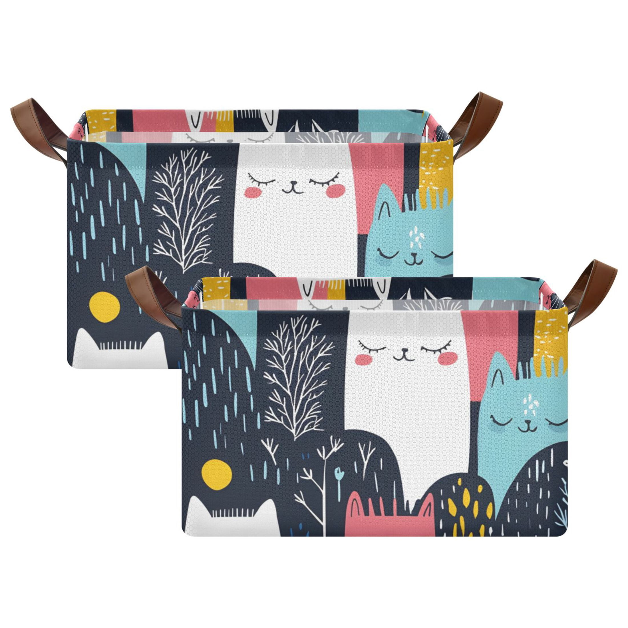 Ryvnso Doodle Cute Rabbit Storage Bins Large Basket Foldable Cube Toys ...