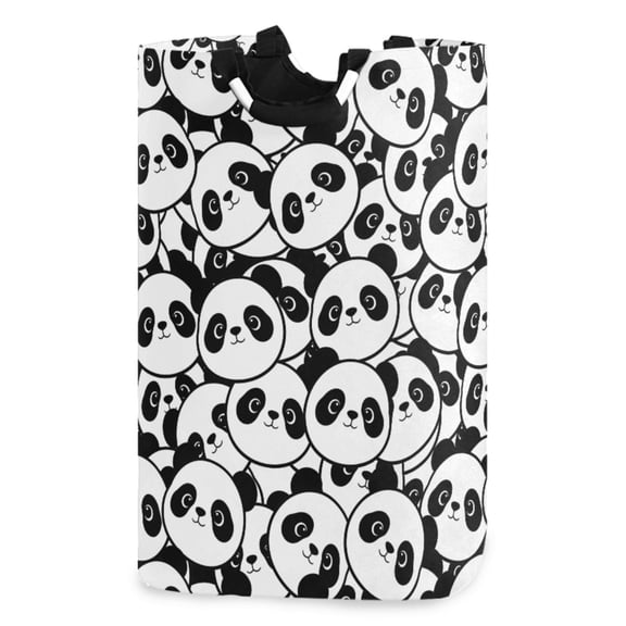 Ryvnso Doodle Pandas Pattern Large Storage Basket with Handles Collapsible Organizer Bin Laundry Hamper