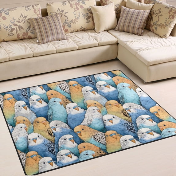 Ryvnso Doodle Parrot-3 Area Rug Floor Mats Non-Slip Home Carpet 63 x 48 inch