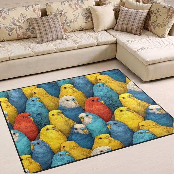 Ryvnso Doodle Parrot-7 Area Rug Floor Mats Non-Slip Home Carpet 80 x 58 inch
