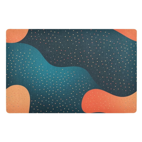 Ryvnso Door Mats Blue Polka Dot Outdoor Indoor Entrance Low Profile Floor Rugs 32"x20" Carpet