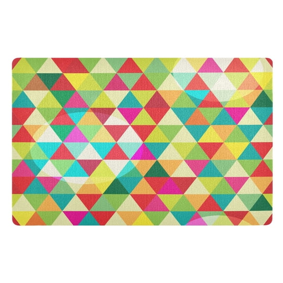 Ryvnso Door Mats Geometric Triangles and Circles Outdoor Indoor Entrance Low Profile Floor Rugs 32"x20" Carpet