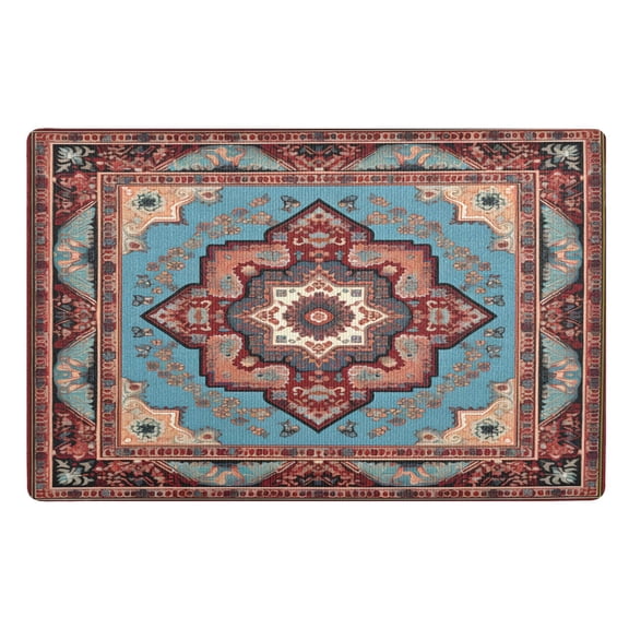Ryvnso Door Mats Indian Mandala Brown Outdoor Indoor Entrance Low Profile Floor Rugs 32"x20" Carpet