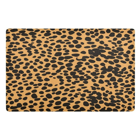 Ryvnso Door Mats Leopard Print Outdoor Indoor Entrance Low Profile Floor Rugs 32"x20" Carpet