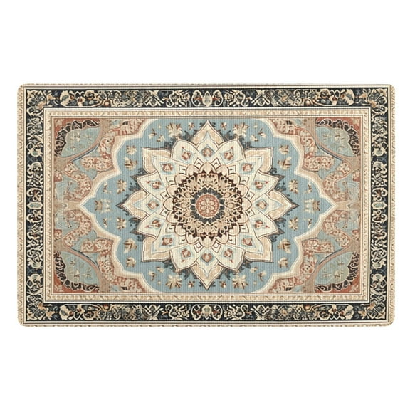 Ryvnso Door Mats Mandala Indian Outdoor Indoor Entrance Low Profile Floor Rugs 32"x20" Carpet