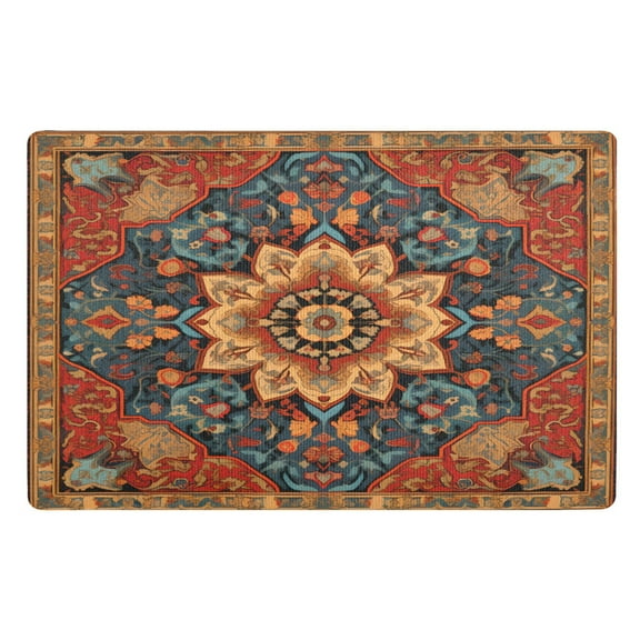 Ryvnso Door Mats Mandala Style Indian Outdoor Indoor Entrance Low Profile Floor Rugs 32"x20" Carpet