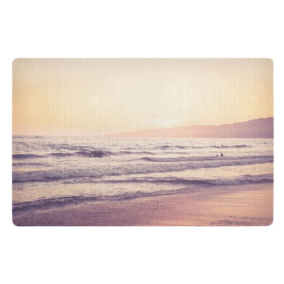 Ryvnso Door Mats Sunset at Beach Outdoor Indoor Entrance Low Profile Floor Rugs 32"x20" Carpet