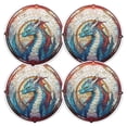 thumbnail image 1 of Ryvnso Dragon Bohomia Round Plate Mats Dining Table Placemat Set of 4 for Holiday Decoration, 1 of 7