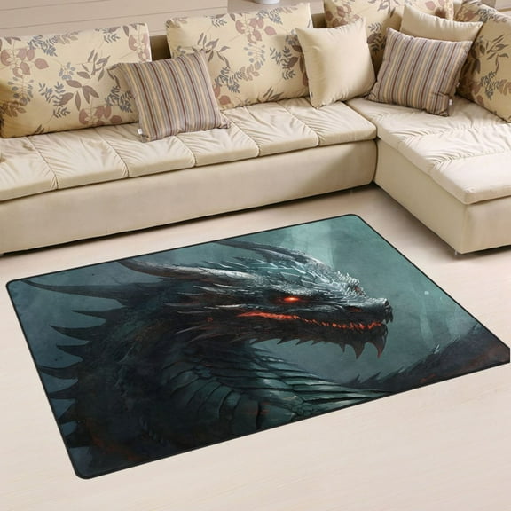 Ryvnso Dragon Cool Area Floor Mat Non-Slip Carpet Soft Rugs Doormats 60" x 39"