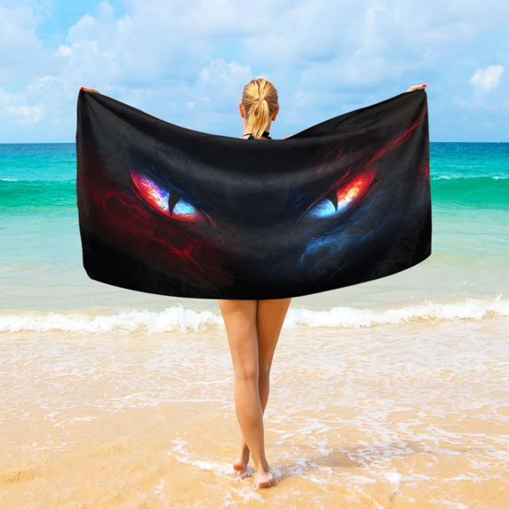 Ryvnso Dragon Eyes Beach Towel Quick Dry Swimming Yoga Beach Towels Large Sand Free Microfiber Towel 31"W x 71"L