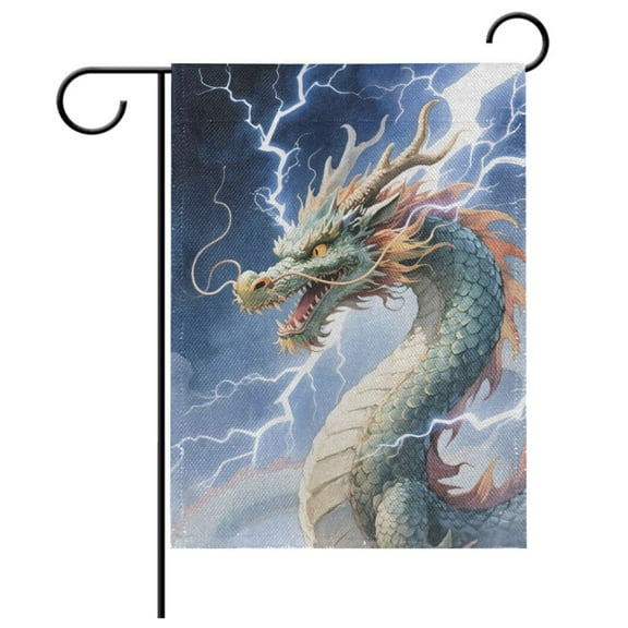 Ryvnso Dragon Lightning-s1 Garden Flag 12x18 Inch Double Sided Seasonal Yard Decoration