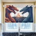 thumbnail image 1 of Ryvnso Dragon in Fire Half Curtains Sets Tier 2 Panels Short Curtain Rod Pocket 27"W x 24"L, 1 of 7