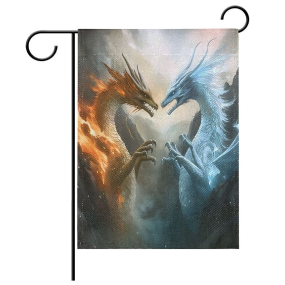 Ryvnso Dragons Pattern Garden Flag 12x18 Inch Double Sided Seasonal Yard Decoration