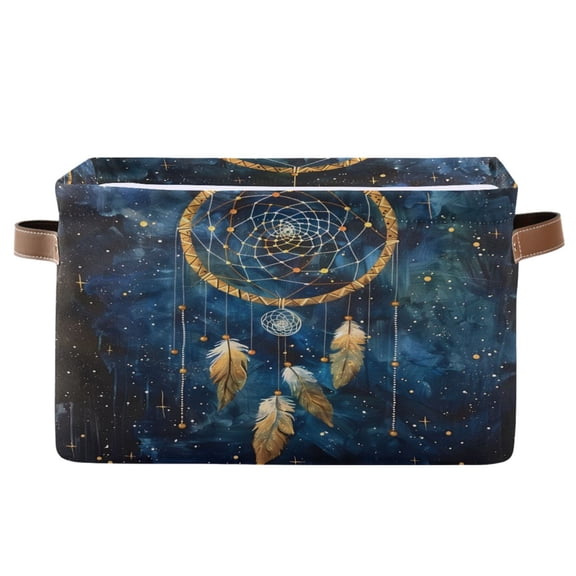 Ryvnso Dream Catcher Starry Storage Basket Large Bin Foldable Boxes Toys Organizer 14.2x10.2x8.3in 1 PC