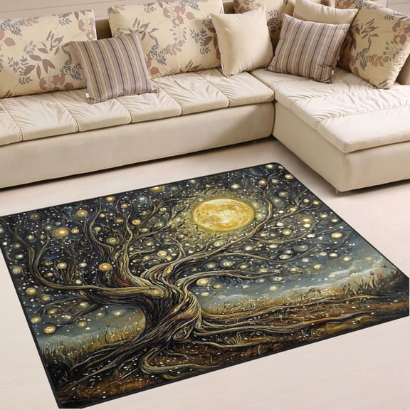 Ryvnso Dream Tree Area Rug Floor Mats Non-Slip Home Carpet 80 x 58 inch