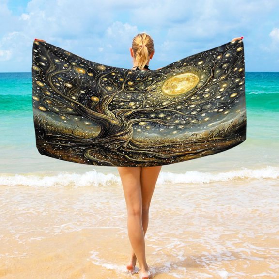 Ryvnso Dream Tree Stylish Beach Towel Swimming Yoga Bath Towels Large Sand Free Towels 31"W x 71"L