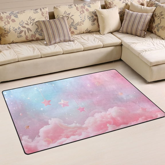 Ryvnso Dreamy Stars Area Floor Mat Non-Slip Carpet Soft Rugs Doormats 31" x 20"