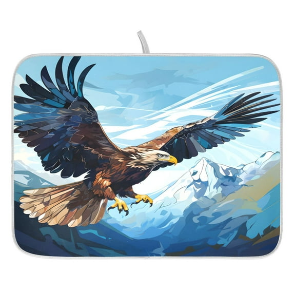 Ryvnso Eagle Flying Dish Drying Mat for Kitchen Countertop 16x18 Small Dish Pad Drainer Rack Dish Sink Mats
