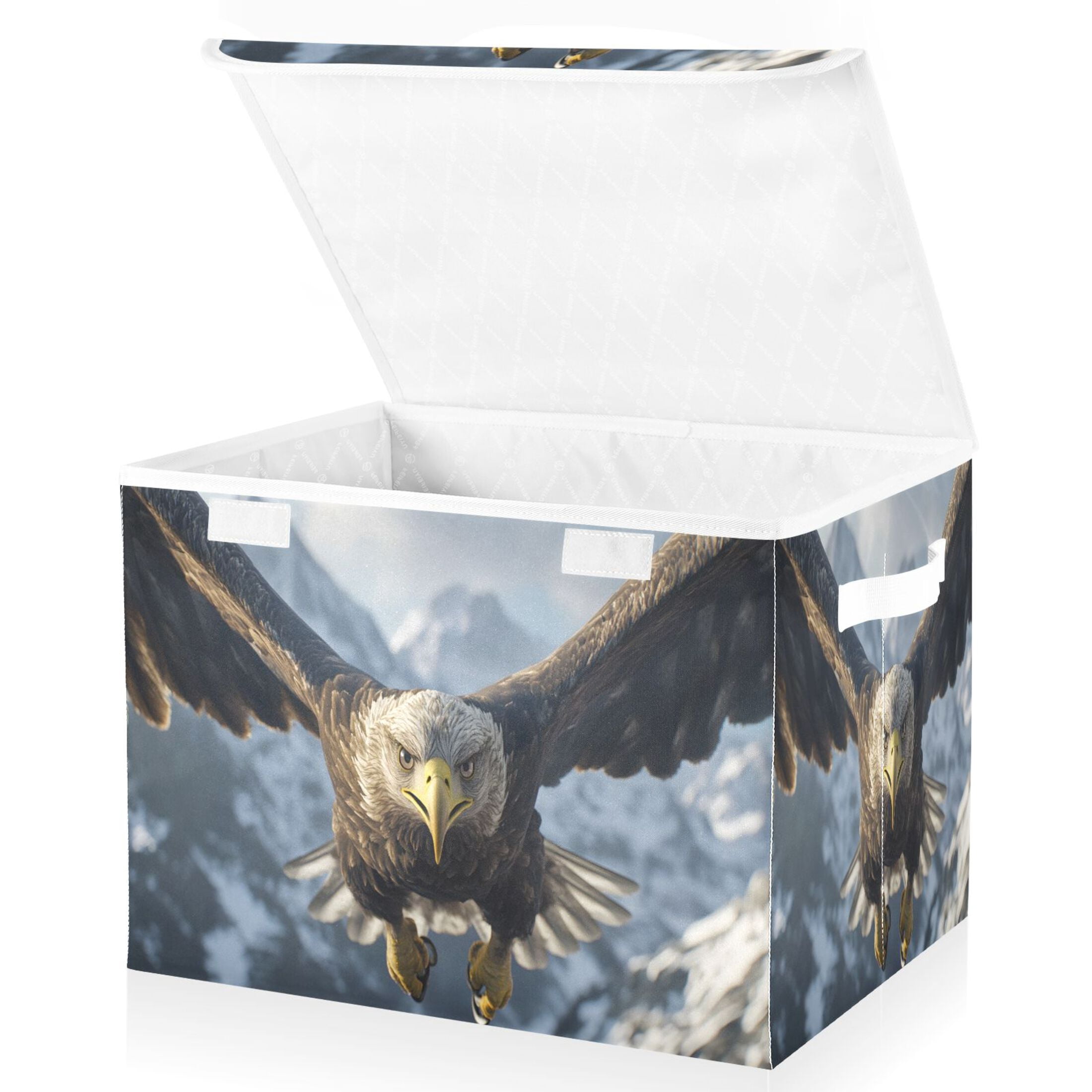Ryvnso Eagle Flying Large Lidded Foldable Storage Baskets Cubes Boxes ...