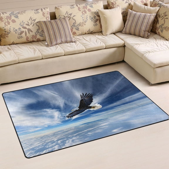 Ryvnso Eagle Flying in Blue Sky Area Floor Mat Non-Slip Carpet Soft Rugs Doormats 31" x 20"