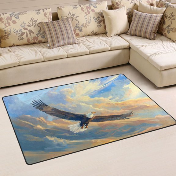 Ryvnso Eagle Flying in Sky Area Floor Mat Non-Slip Carpet Soft Rugs Doormats 31" x 20"