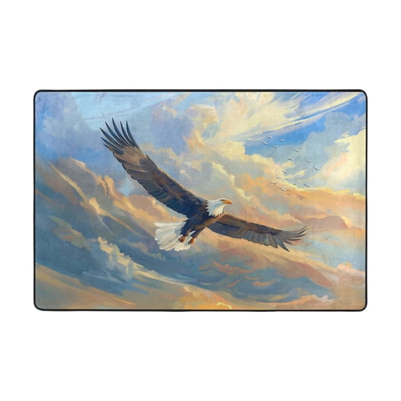 Ryvnso Eagle Flying in Sky Area Floor Mats Large Nursery Rugs Non-Slip Carpets Doormat 36" x 24"