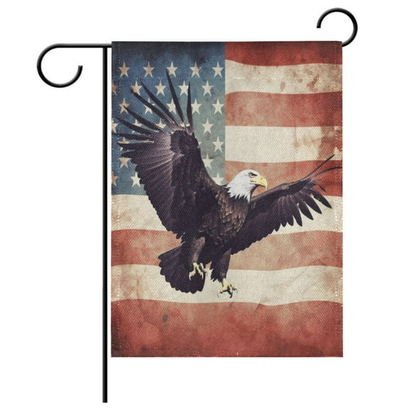 Ryvnso Eagle and Flag Garden Flag 12x18 Inch Double Sided Seasonal Yard Decoration