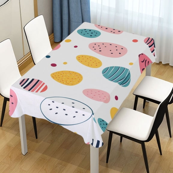 Ryvnso Easter Colorful Eggs Rectangle Table Cloth Tablecover Dinning Tablecloth 60"x60"