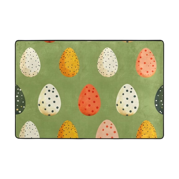 Ryvnso Easter Eggs Polka Dots Area Floor Mats Large Nursery Rugs Non-Slip Carpets Doormat 36" x 24"
