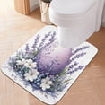 thumbnail image 1 of Ryvnso Egg Lavender Flowers Bathroom Shaggy Rugs Toilet U Shape Mat Soft Contour Rug 20"x24", 1 of 9