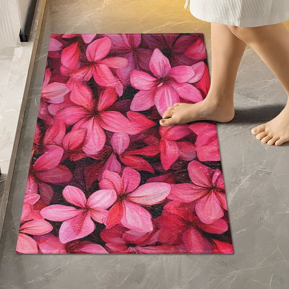 Ryvnso Elegant Tropical Floral-a5 Bathroom Shaggy Rugs Toilet Rectangle Mat Soft Contour Rug 24"x16"
