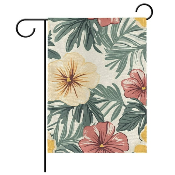 Ryvnso Elegant Tropical Floral-h8 Garden Flag 12x18 Inch Double Sided Seasonal Yard Decoration
