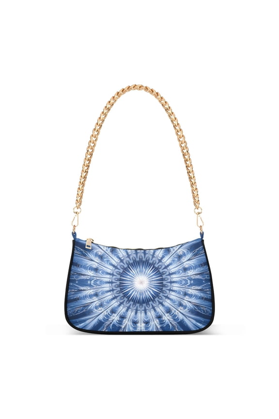 Ethnic Feather Womens Chain Shoulder Bag Tote Handbags Clutch Hobo Purse with Zipper for Travel