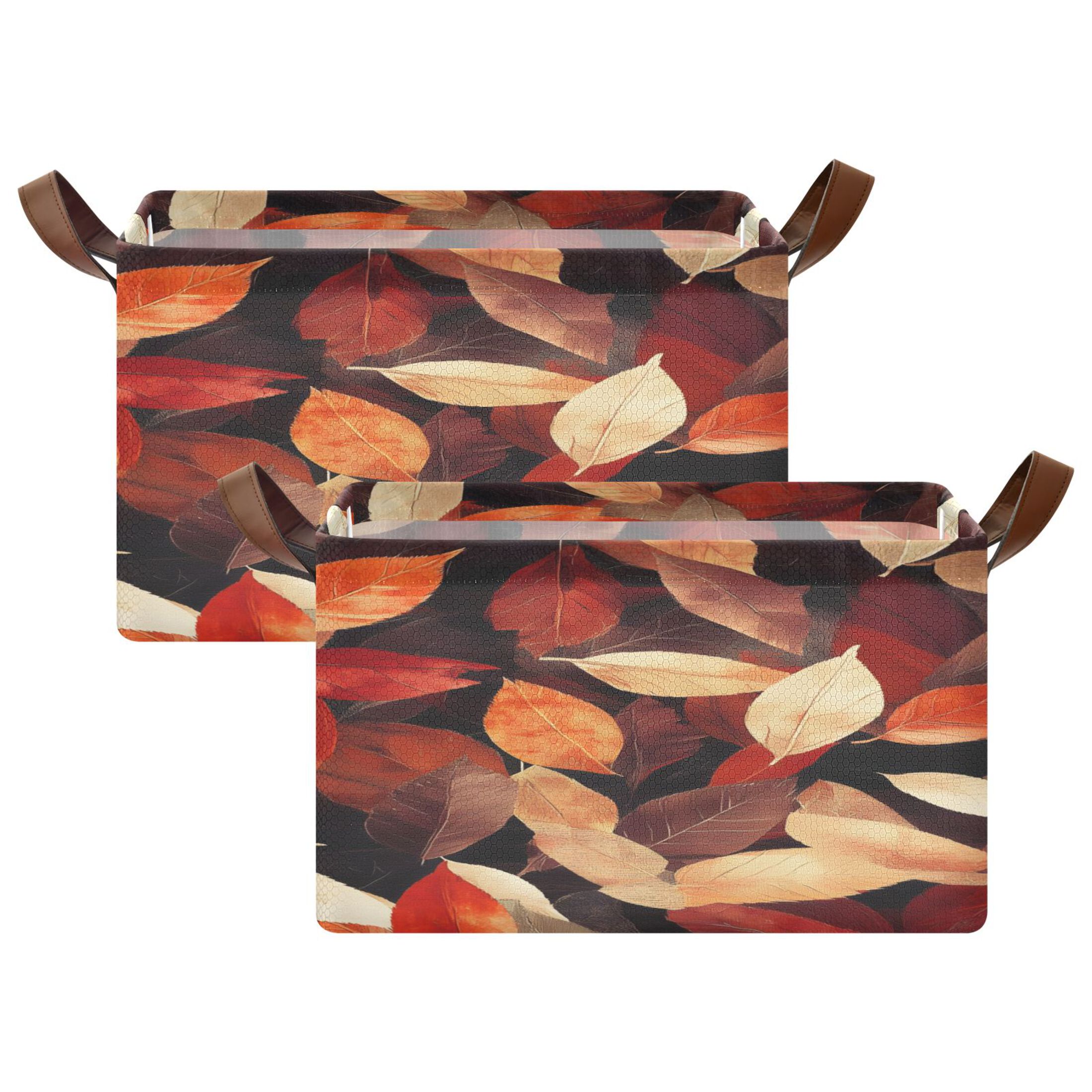 Fall Foldable Ryvnso Fall Autumn Leaves Storage Bins Large Basket Foldable Cube Toys ...