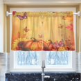 thumbnail image 1 of Ryvnso Fall Sunflower Butterfly Half Curtains Sets Tier 2 Panels Short Curtain Rod Pocket 27"W x 24"L, 1 of 7