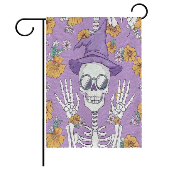 Ryvnso Fashion Skull Garden Flag 12x18 Inch Double Sided Seasonal Yard Decoration