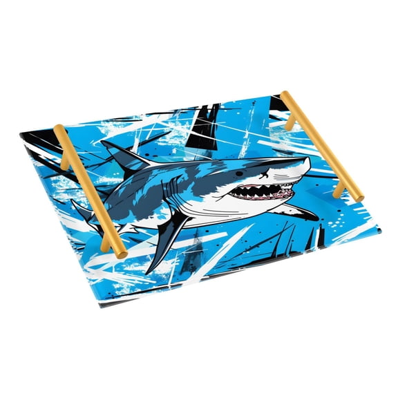 Ryvnso Fierce Shark Bathroom Tray Vanity Countertop Trays Acrylic Organizer